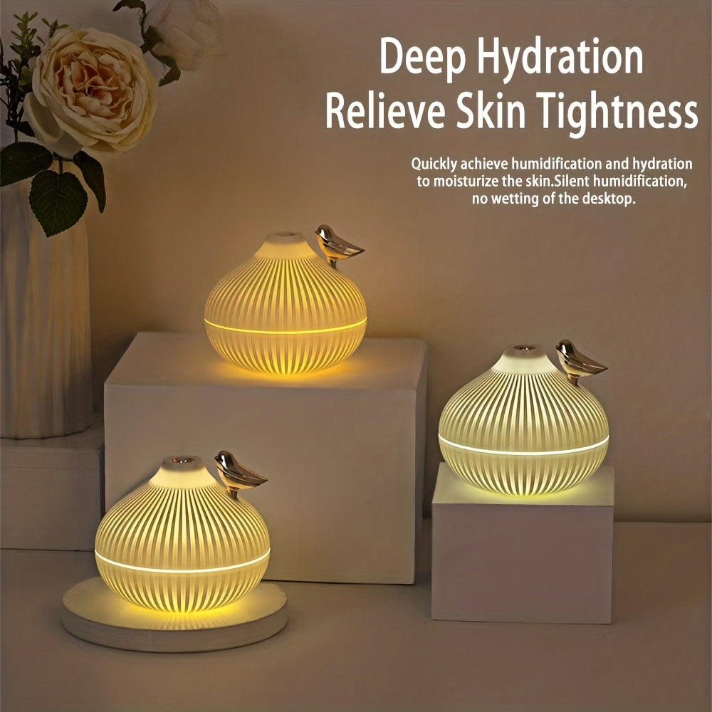 Nawilżacz powietrza i lampka nocna w jednym! 3 tryby światła, 2 tryby parowania, cichy, piękny desing